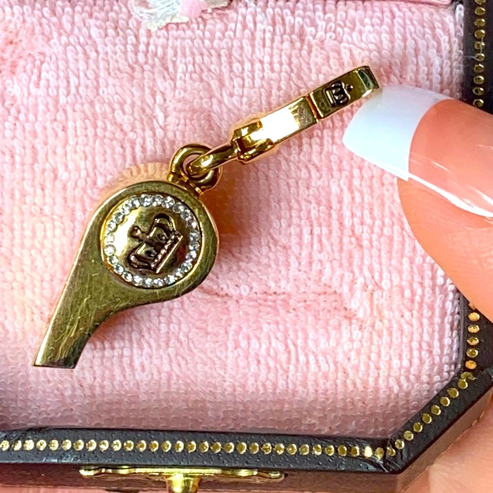 Y2K Juicy Couture Gold PAVE Whistle charm VINTAGE RARE
